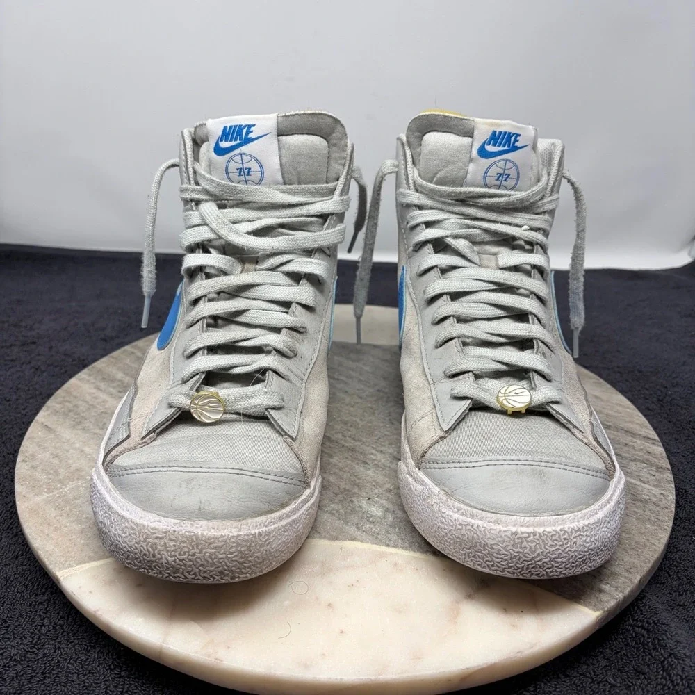 Nike Blazer Mid 77 Vintage‎ Grey Blue Basketball Shoes Mens Size 11